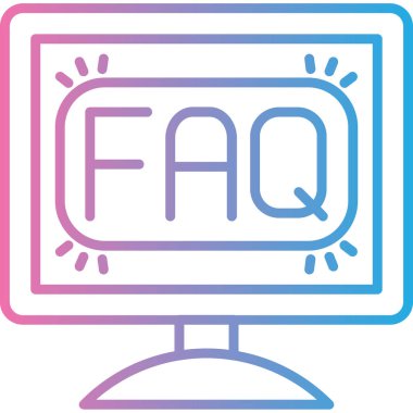 Faq. Web simgesi basit illüstrasyon