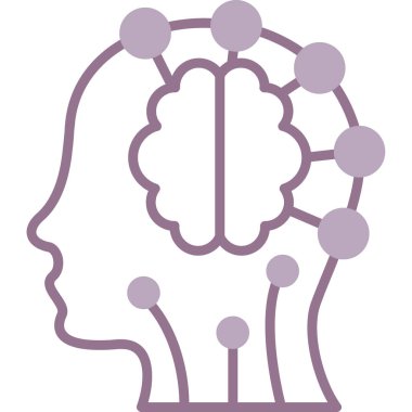 İnsan zihnine sahip beyin, fikir konsepti, vektör illüstrasyonu