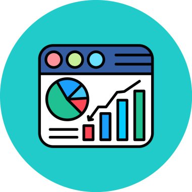 analitik grafik simgesi, vektör illüstrasyonu