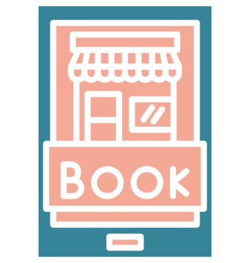 Kitap mağaza simgesi ana hatları biçiminde