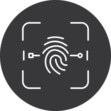 parmak izi simgesi, vektör çizimi