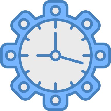 dişli saat simgesi. Web için dişli vektör simgelerinin özet çizimi.