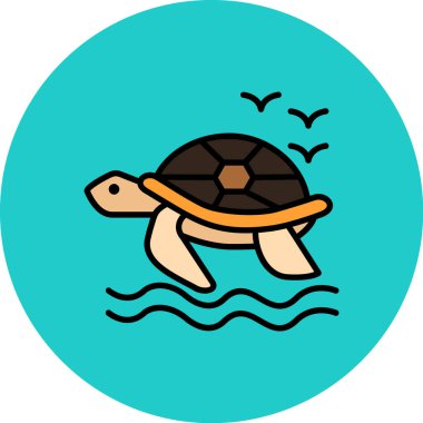 Kaplumbağa. Web simgesi basit illüstrasyon