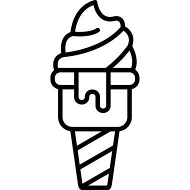 Tatlı ve lezzetli bir dondurmanın vektör çizimi. Tatlı ve lezzetli..
