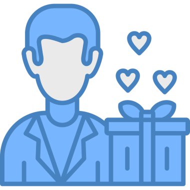 Hediye simgesi olan adam