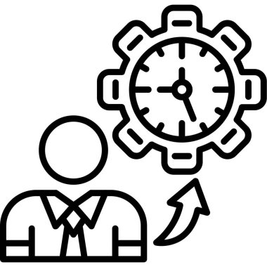 iş zamanı yönetim simgesi ana hat biçiminde