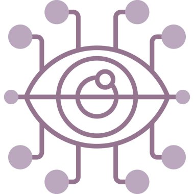 Devre kartlı göz, illüstrasyon, vektör, beyaz arkaplan.