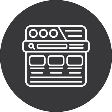 Tarayıcı. Web simgesi vektör illüstrasyonu