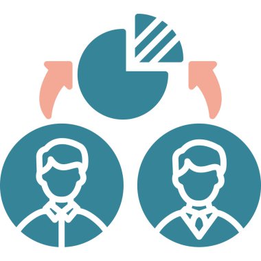 İş adamları düz simge, vektör, illüstrasyon