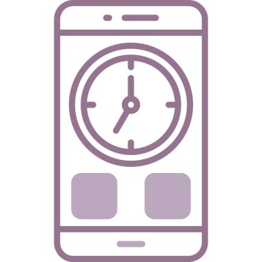 mobil saat simgesi. vektör illüstrasyonu