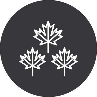 Kanada yaprağı simgesi, siyah stil