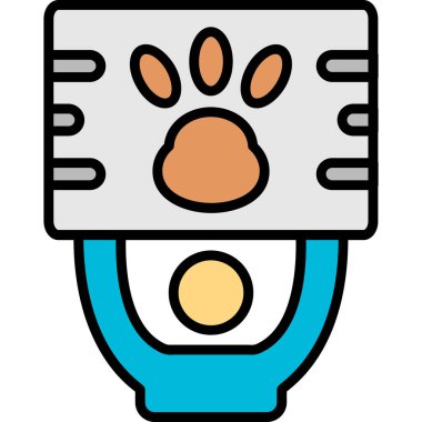 Hayvan köpek besleme ikonu, ana hatlarıyla doldurulmuş.