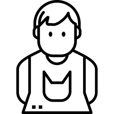 Avatar Adam ikon ana hatları vektörü. Avatar avatarı. insanlar avatar