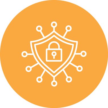 Siber güvenlik simgesi, vektör illüstrasyonu