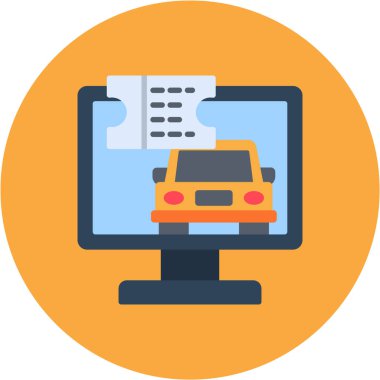 Araba sigortası. Web simgesi basit illüstrasyon