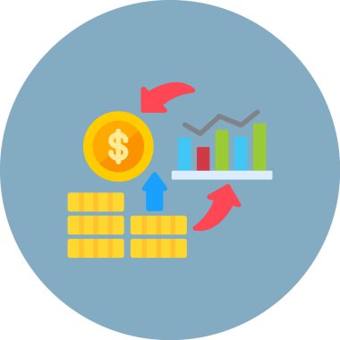 Bozuk paralarla çizelge, vektör simgesi