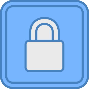 Kilit. Web simgesi basit illüstrasyon