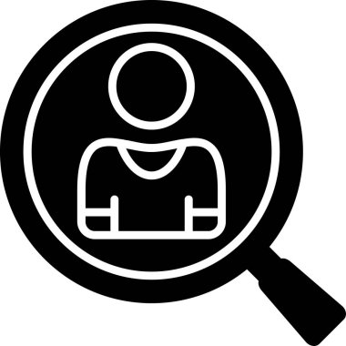Arama kullanıcı profili simgesi, vektör illüstrasyonu