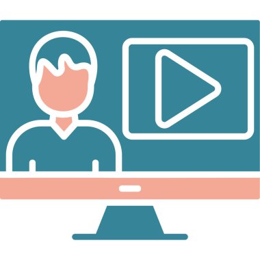 Çevrimiçi konferans. Basit illüstrasyon