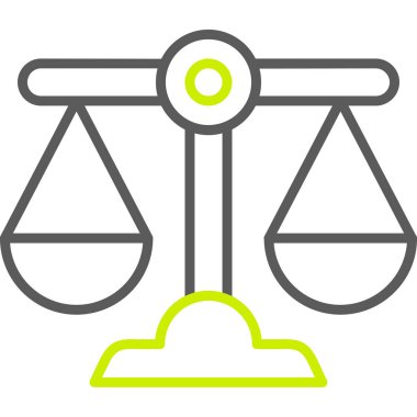 Ölçek simgesi. outline style illüstrasyon düz simge simgesi, eko rengi ve beyaz arkaplan.