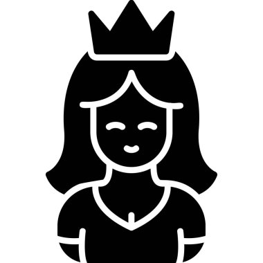 Prenses! Web simgesi basit illüstrasyon