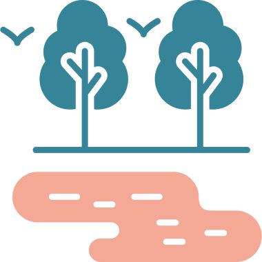 ağaçlar ikon vektör illüstrasyonu