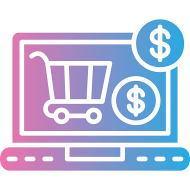 çevrimiçi alışveriş vektörü simgesi