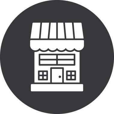 dükkan vektörü simgesi düz simgesi