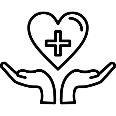 Kalp bakım vektör simgesi