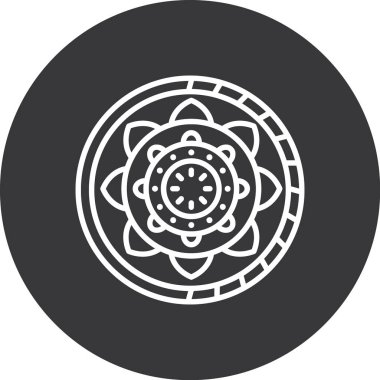 güzel Hint çiçek çizgisi vektör simgesi