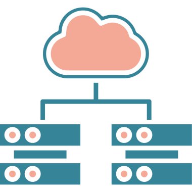 sunucu bulut hesaplama vektör çizimi