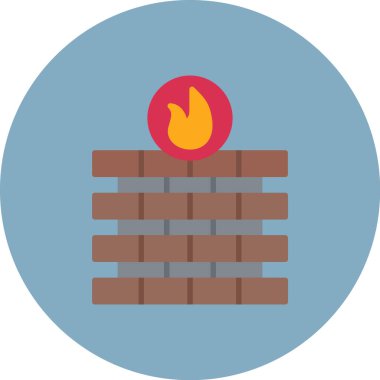 Şömine. Web simgesi basit tasarım