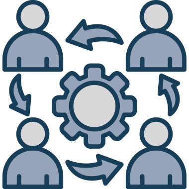 Takım çalışması simgesi, vektör illüstrasyonu