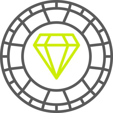 Yeşil arkaplanı olan bir elmas simgesinin vektör çizimi