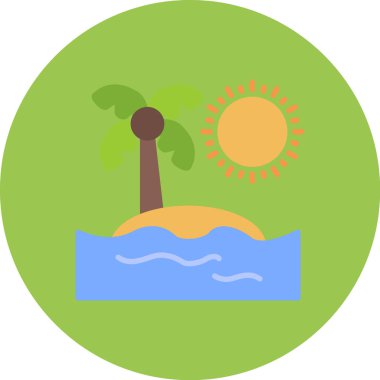 plaj düz vektör simgesi