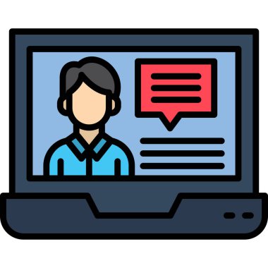 dizüstü bilgisayarınızla konuşma balonları vektör çizim tasarım