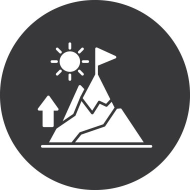 Bir dağ simgesinin vektör illüstrasyonu