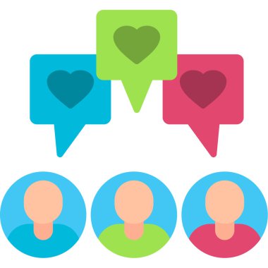 Sosyal medya düz simgeleri ayarlandı.