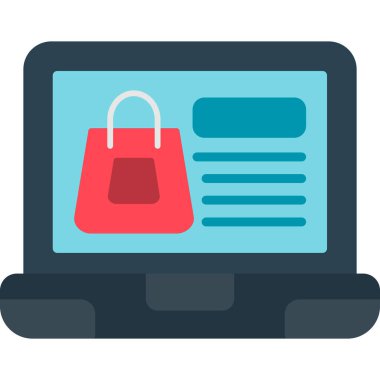 çevrimiçi alışveriş simgesi vektör illüstrasyonu