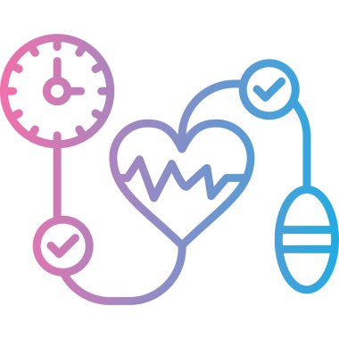 Kalp ikonu vektör illüstrasyonu