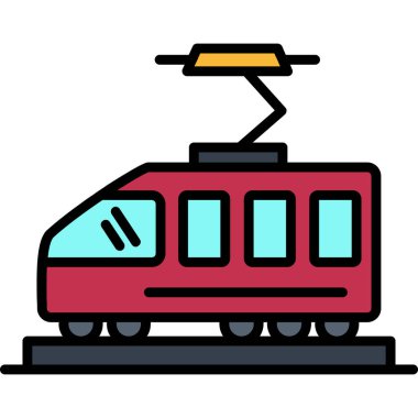 tren. Web simgesi basit illüstrasyon