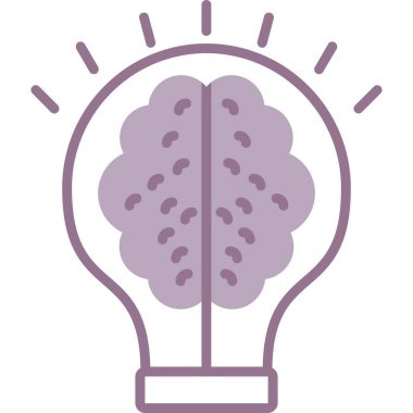 beyin fikri yaratıcılık simgesi ile dolu ana hatlar biçiminde