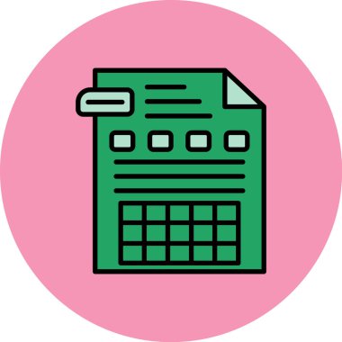 Bir belge simgesinin vektör illüstrasyonu