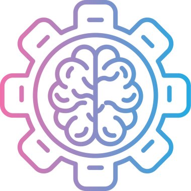 Beyin. Web simgesi basit illüstrasyon