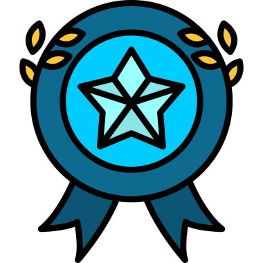 Ödül madalyası. Web simgesi basit illüstrasyon