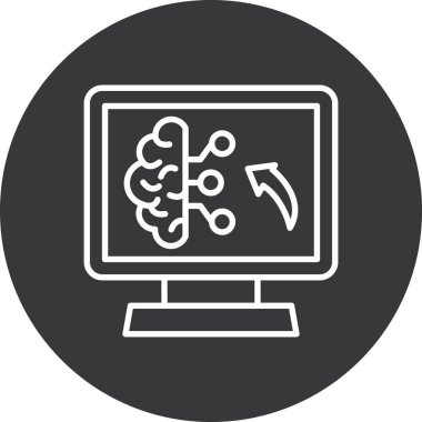 beyin ikonu vektör illüstrasyonu