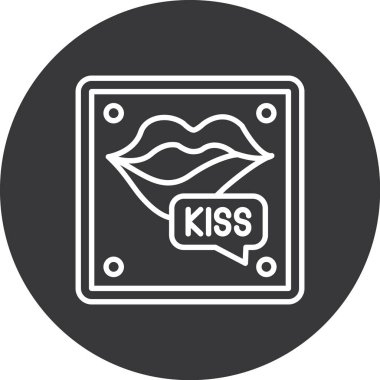 Öpücük ikonu vektör illüstrasyonu