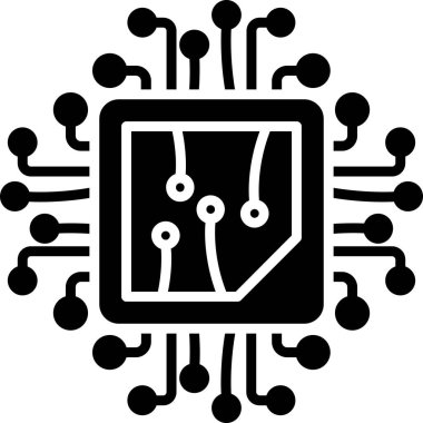 çip devre simgesi. Web tasarımı için çip vektör simgesinin özet çizimi