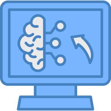 Beyin bilgisayar öğrenme simgesi - ana hatlar biçimi