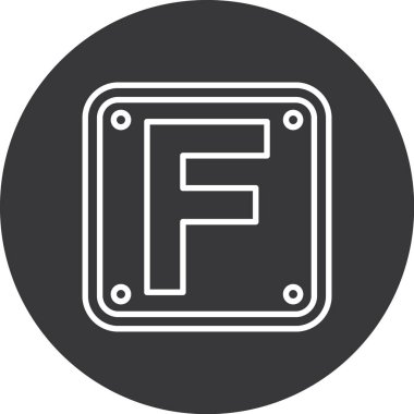 Tek harfli f simgesinin vektör illüstrasyonu